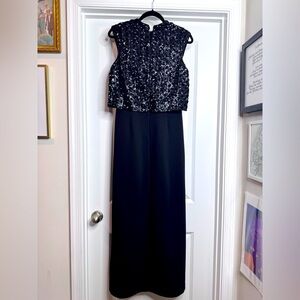 Oasis Women’s Black Sleeveless Sequins Maxi Dress